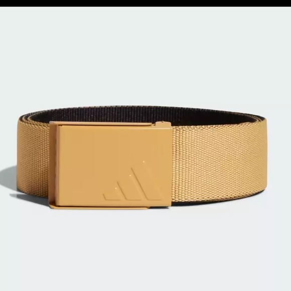 adidas Other - ADIDAS GOLF Reversible Webbing Belt OAT (GOLD) / BLACK OSFM NWT RARE COLOR